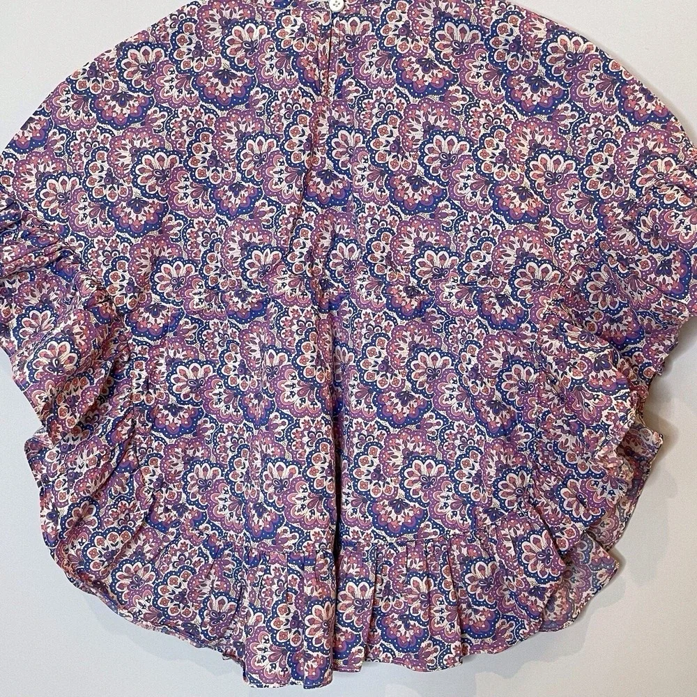 Mini Boden Printed Poncho Kaftan Swim Coverup Lupin Peach Paisley‎ Print Trip 3T